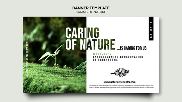 Plantilla de banner de concepto de naturaleza