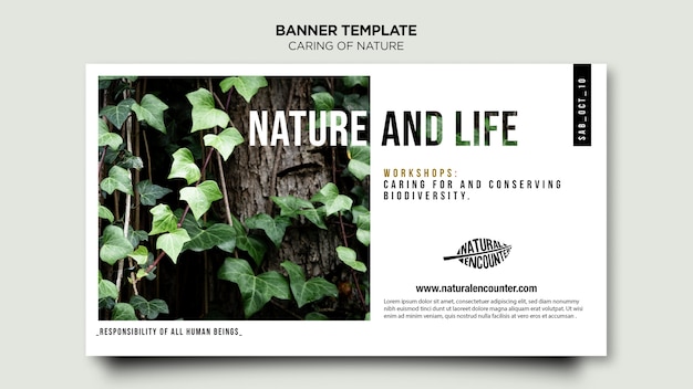 Plantilla de banner de concepto de naturaleza