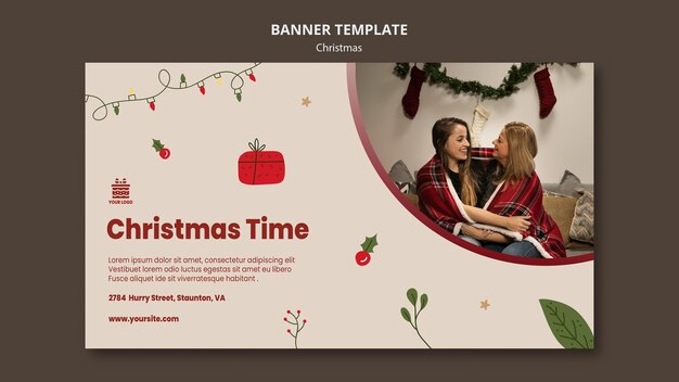 Plantilla de banner de concepto de navidad