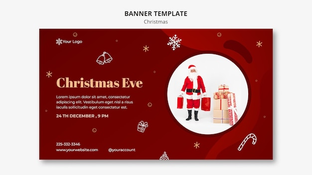 Plantilla de banner de concepto de navidad