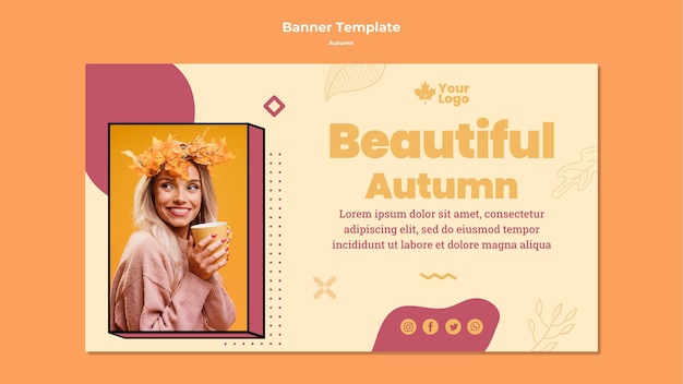 Plantilla de banner de concepto de otoño