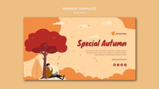 Plantilla de banner de concepto de otoño