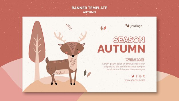 Plantilla de banner de concepto de otoño