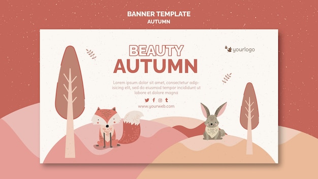 Plantilla de banner de concepto de otoño