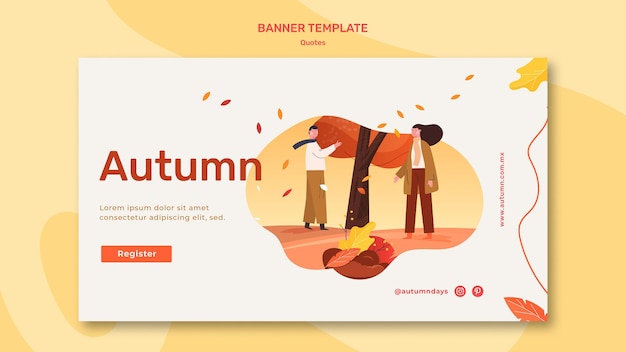 PSD gratuito plantilla de banner de concepto de otoño