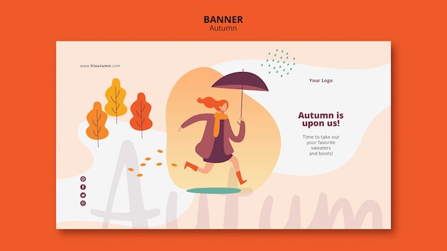 PSD gratuito plantilla de banner de concepto de otoño