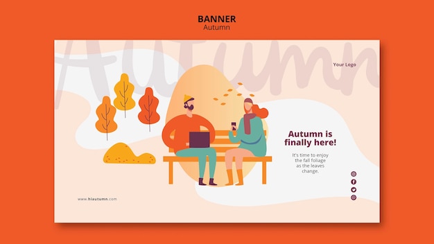 Plantilla de banner de concepto de otoño