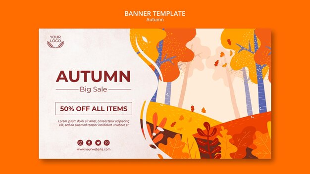 Plantilla de banner de concepto de otoño