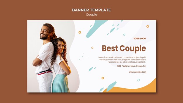 Plantilla de banner de concepto de pareja