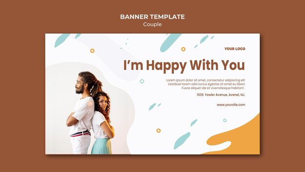 Plantilla de banner de concepto de pareja