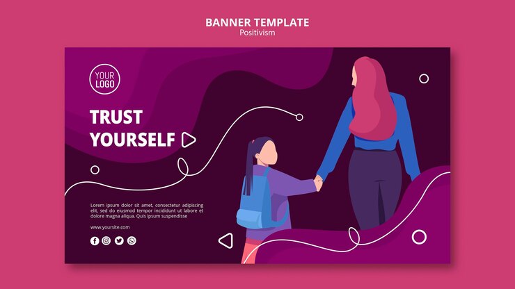 PSD gratuito plantilla de banner de concepto de positivismo
