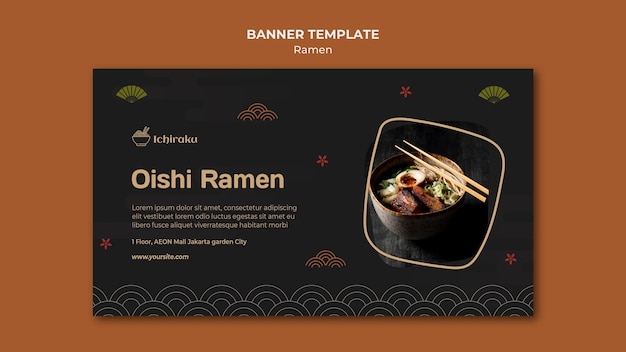 Plantilla de banner de concepto de ramen