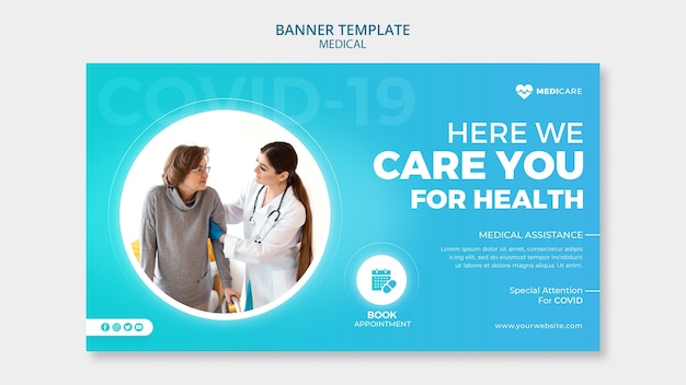 Plantilla de banner de concepto de salud