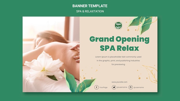 PSD gratuito plantilla de banner de concepto de spa