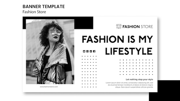 PSD gratuito plantilla de banner de concepto de tienda de moda