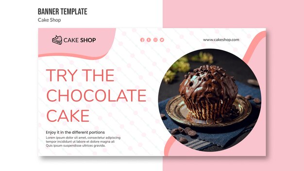 Plantilla de banner de concepto de tienda de pasteles