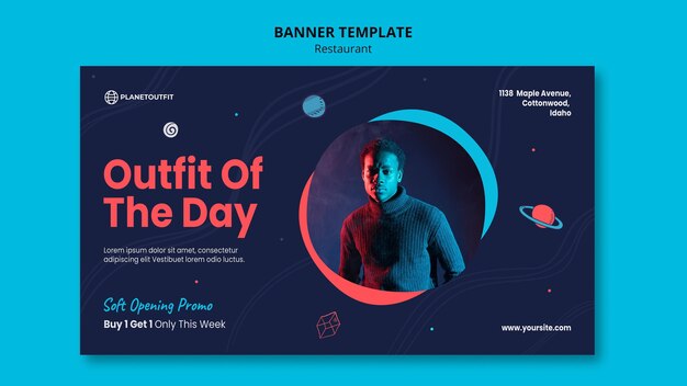 Plantilla de banner de concepto de traje