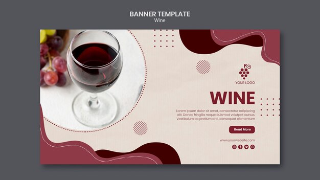 PSD gratuito plantilla de banner de concepto de vino