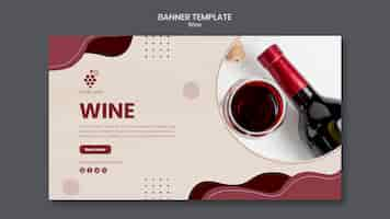 PSD gratuito plantilla de banner de concepto de vino