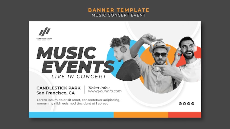 PSD gratuito plantilla de banner para concierto