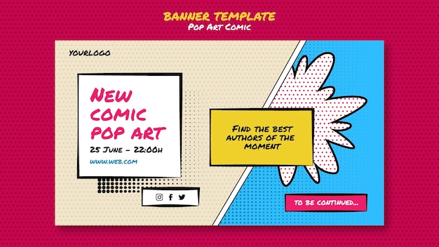 Plantilla de banner de congreso de cómics