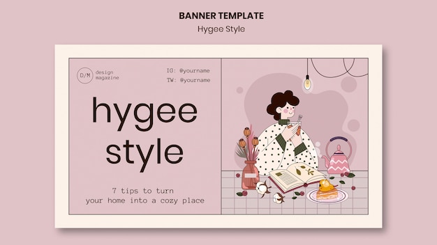 PSD gratuito plantilla de banner de consejos de estilo hygge