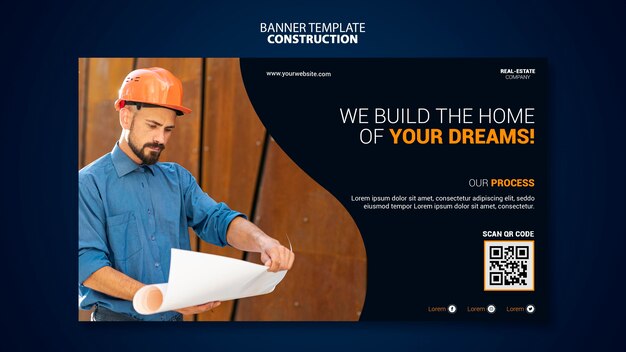 Plantilla de banner de construcción