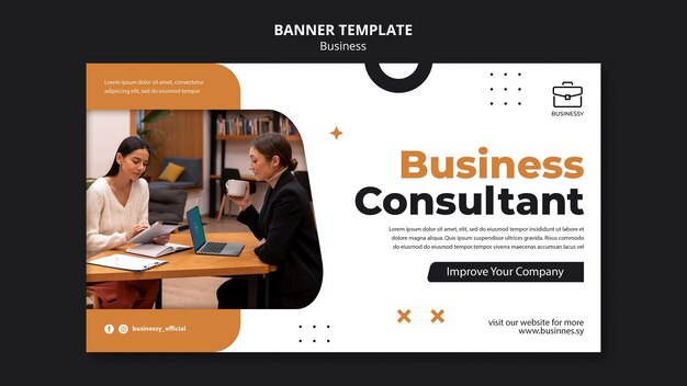 Plantilla de banner de consultor de negocios