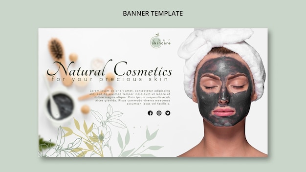 Plantilla de banner de cosmética natural