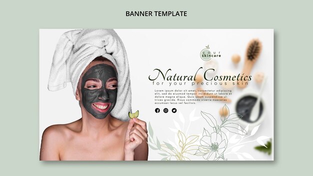 Plantilla de banner de cosmética natural