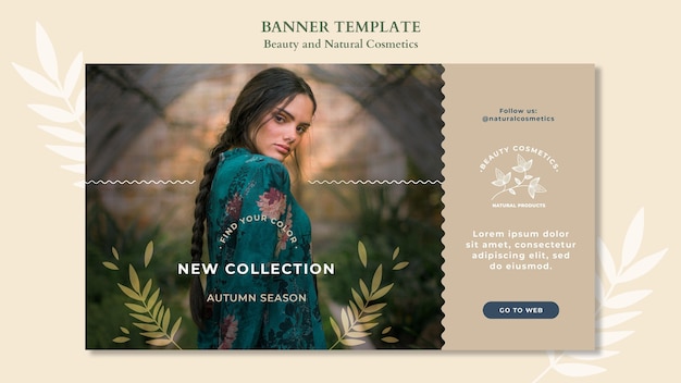 PSD gratuito plantilla de banner de cosmética natural
