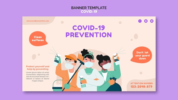 Plantilla de banner de Covid 19