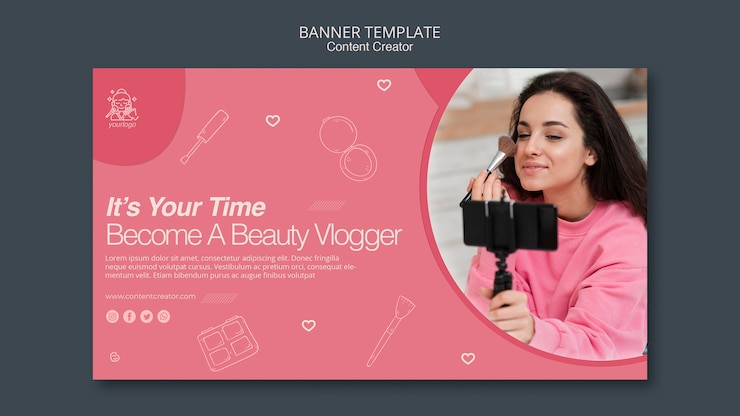 PSD gratuito plantilla de banner de creador de contenido