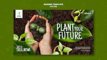PSD gratuito plantilla de banner de cultivo de plantas