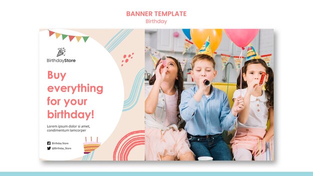 Plantilla de banner de cumpleaños