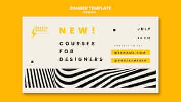 PSD gratuito plantilla de banner para cursos de diseño gráfico