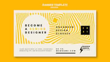 PSD gratuito plantilla de banner para cursos de diseño gráfico