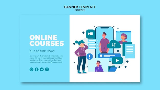 Plantilla de banner de cursos online