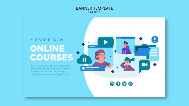 Plantilla de banner de cursos online