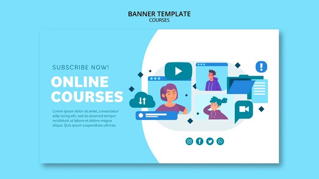 Plantilla de banner de cursos online
