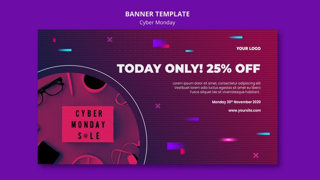 Plantilla de banner de cyber monday