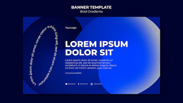 Plantilla de banner de degradados en negrita