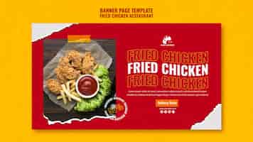 PSD gratuito plantilla de banner de delicioso pollo frito