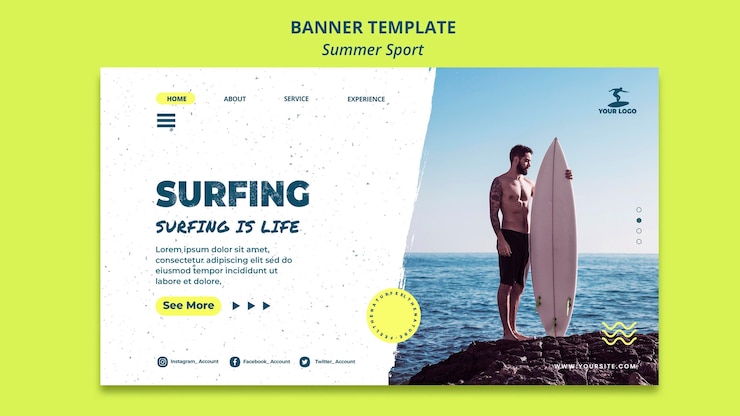 PSD gratuito plantilla de banner de deporte de verano