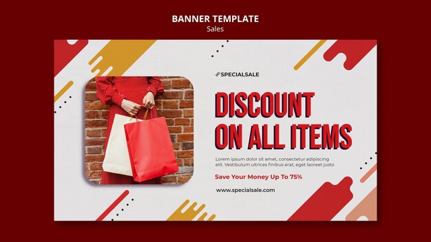 Plantilla de banner de descuento de compras