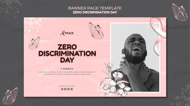 PSD gratuito plantilla de banner de día cero discriminación