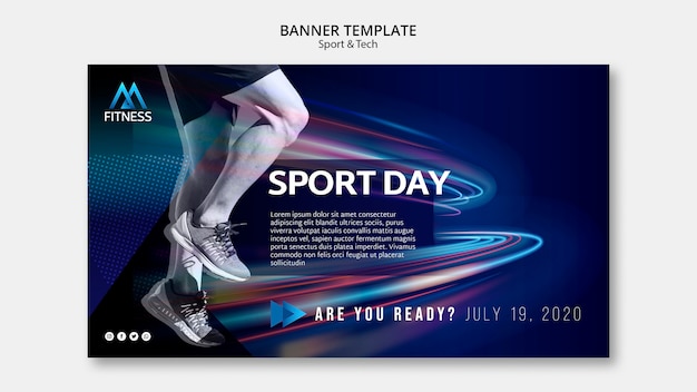 Plantilla de banner del día deportivo