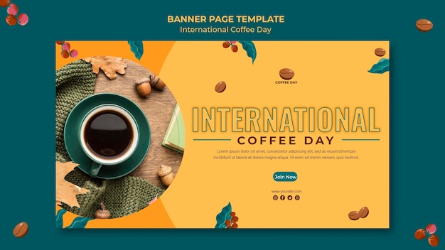 Plantilla de banner del día internacional del café