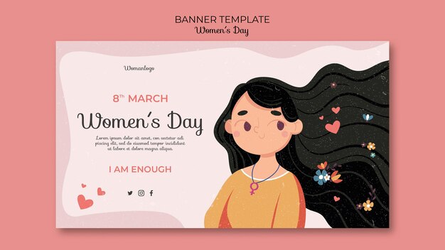 Plantilla de banner del día internacional de la mujer