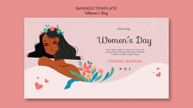 Plantilla de banner del día internacional de la mujer